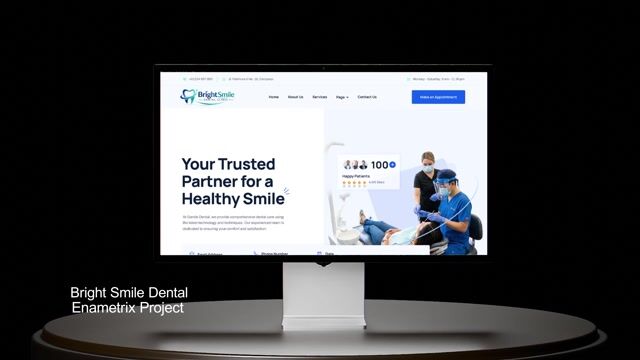 Bright Smile concept cosmetic dentistry website homepage